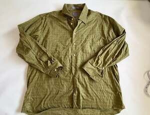 Vintage Forsyth Shirt Mens XL Green Windowpane Plaid Cotton Button Y2K Tops